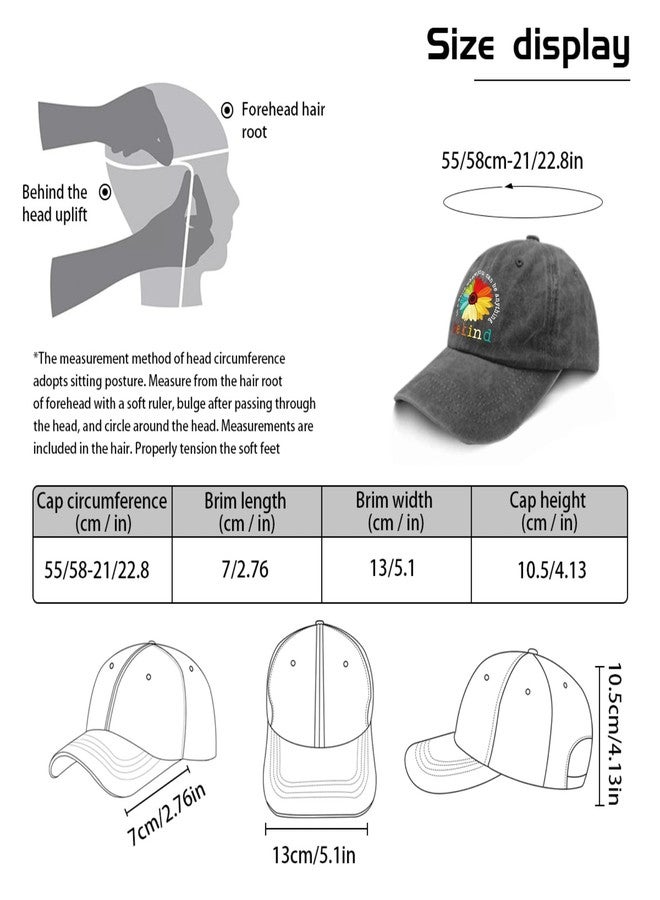 ODCRAT Be Kind Hat in A World Where You Can Be Anything Be Kind Dad Hat for Women Graphic Dad Hat Adjustable - Image 3